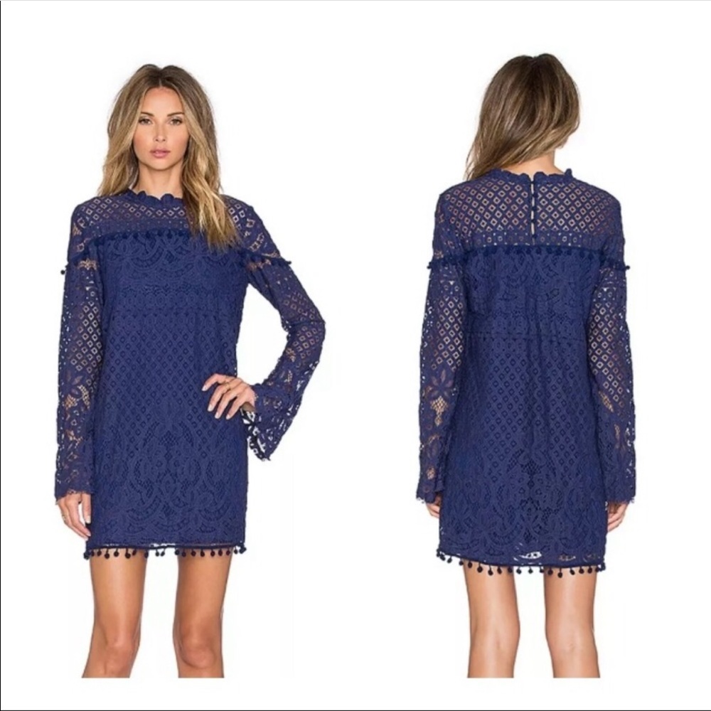Tularosa Matilda Lace Dress in Navy